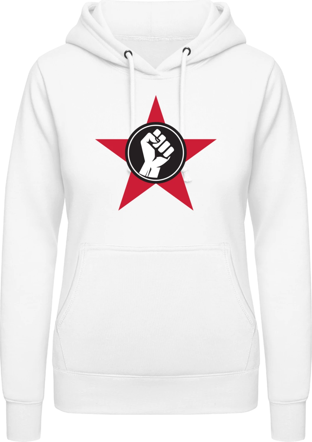 Communism Anarchy Revolution - Arctic white AWDis ladies hoodie - Front