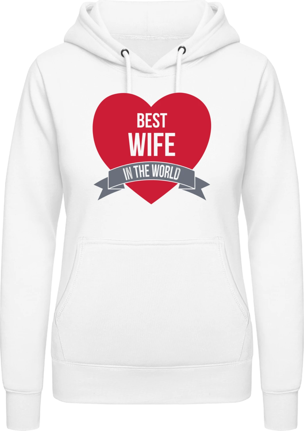 Best Wife - Arctic white AWDis ladies hoodie - Front