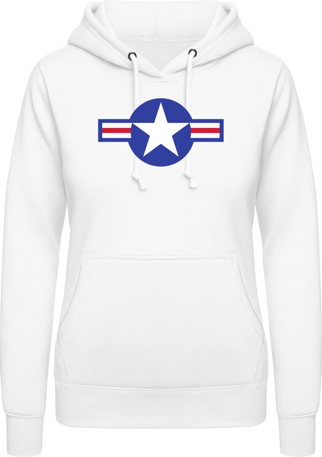 US Air Force Cockade - Arctic white AWDis ladies hoodie - Front