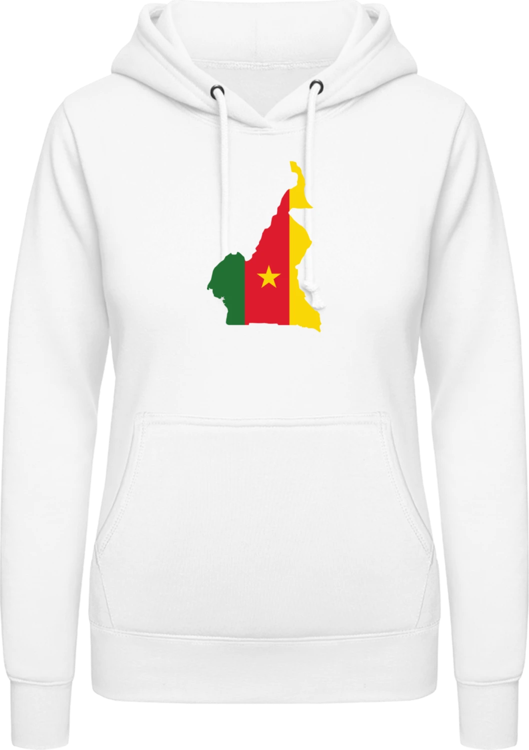 Kamerun Karte - Arctic white AWDis ladies hoodie - Front