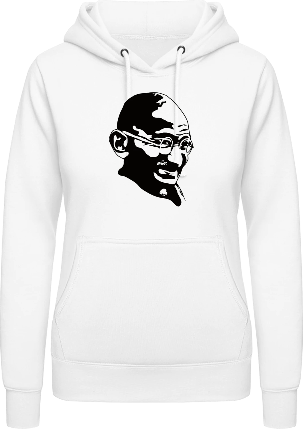 Mahatma Gandhi - Arctic white AWDis ladies hoodie - Front