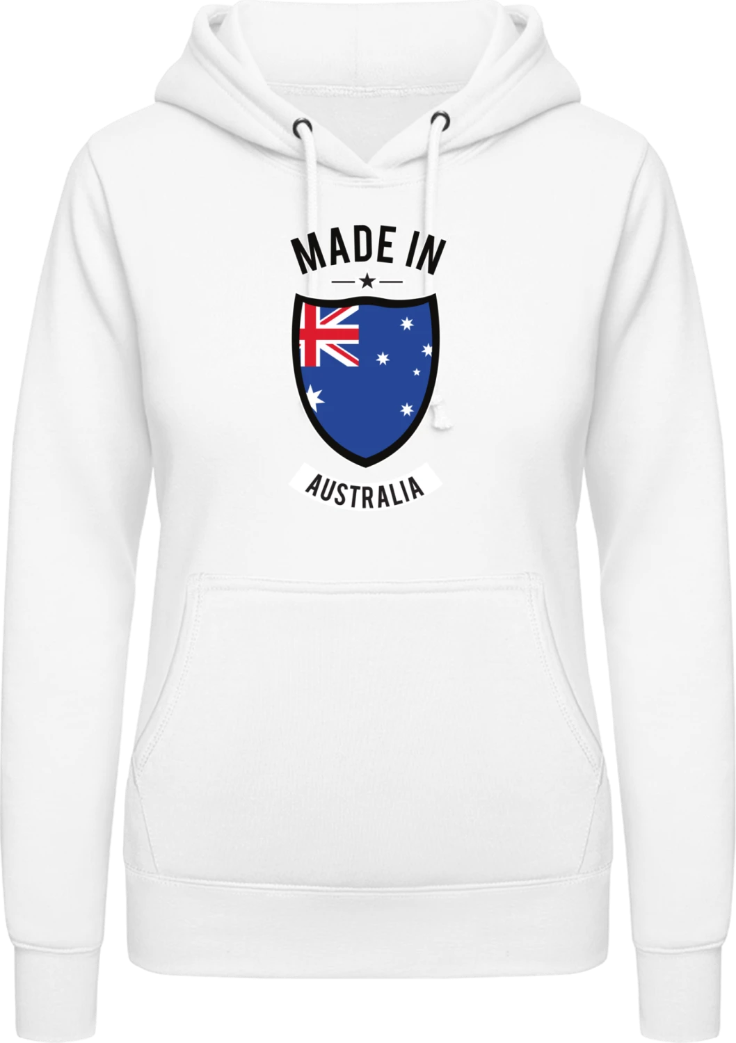 Made in Australia - Arctic white AWDis ladies hoodie - Front