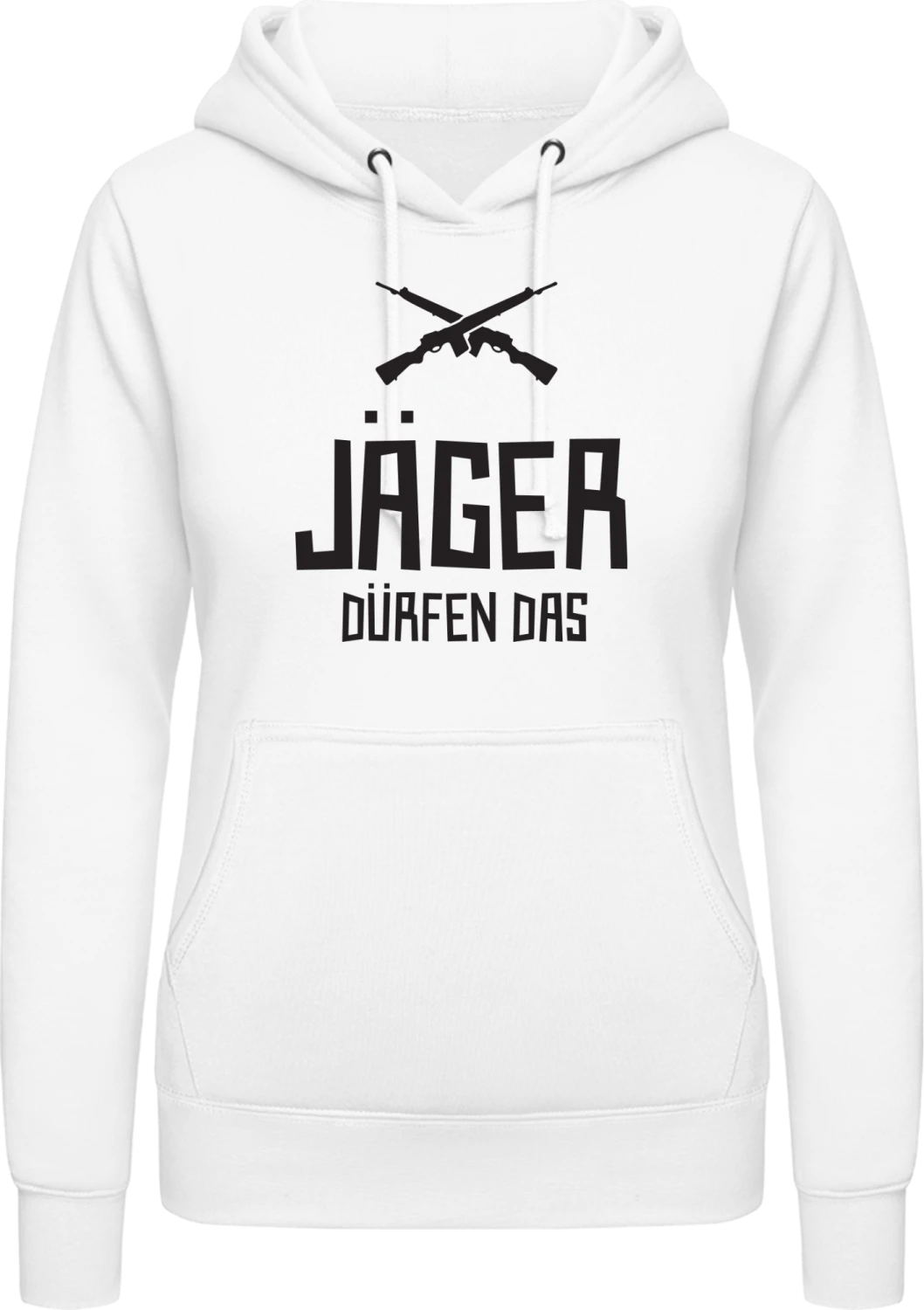 Jäger dürfen das - Arctic white AWDis ladies hoodie - Front