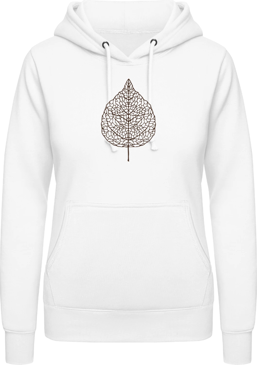 Leaf - Arctic white AWDis ladies hoodie - Front