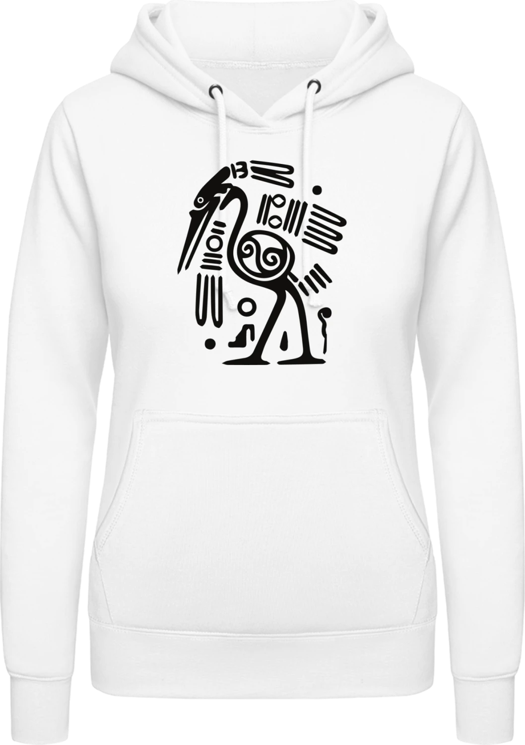 Maya Symbol - Arctic white AWDis ladies hoodie - Front