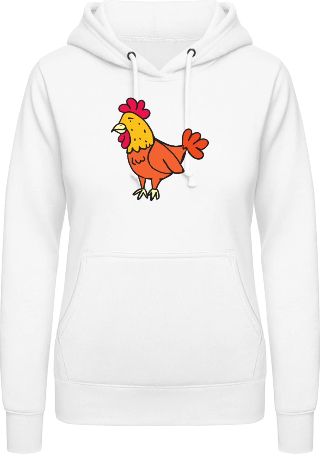 Huhn Comic - Arctic white AWDis ladies hoodie - Front