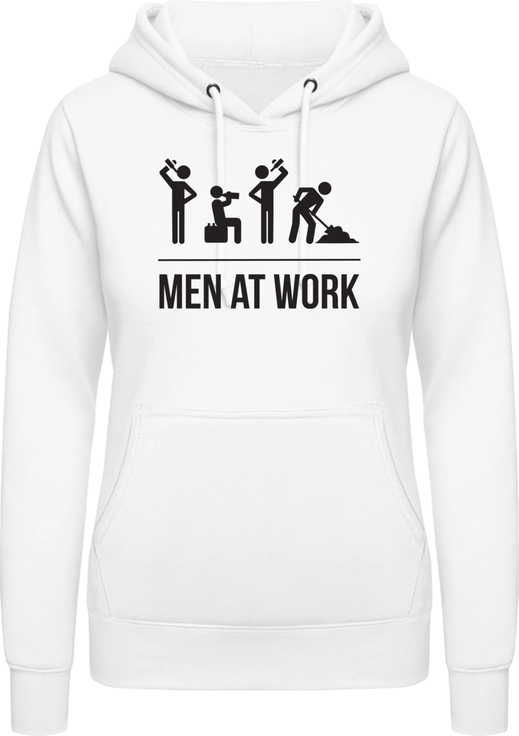 Men At Work - Arctic white AWDis ladies hoodie - Front