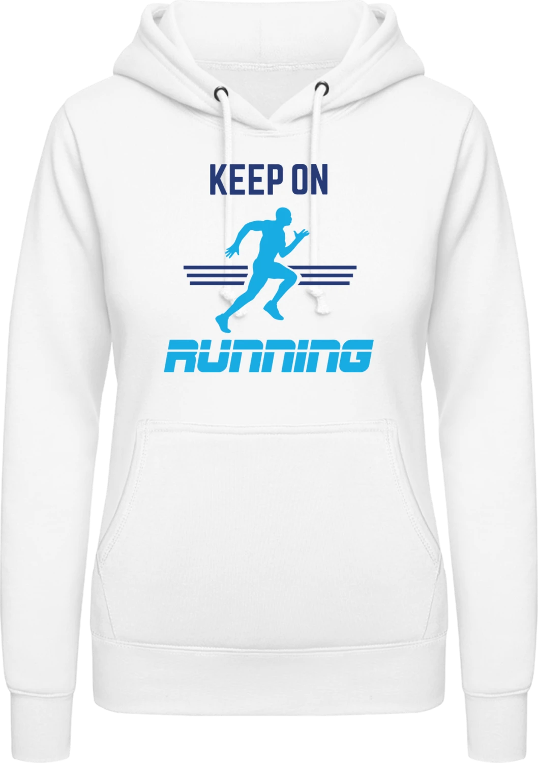 Keep On Running - Arctic white AWDis ladies hoodie - Front