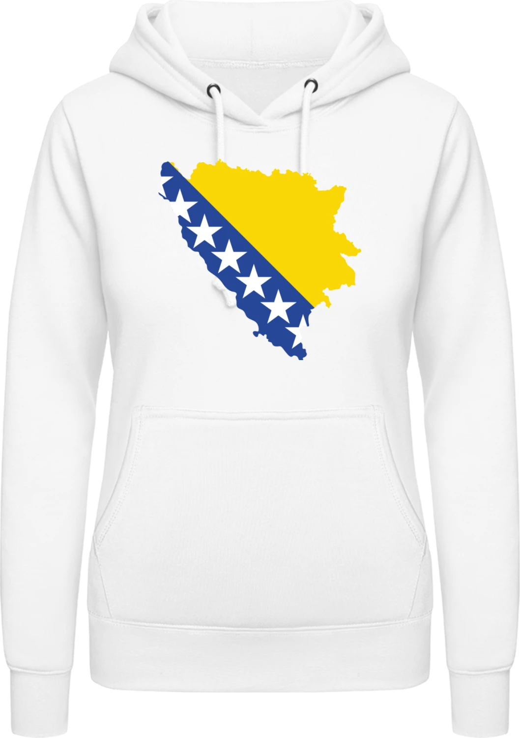 Bosnien Landkarte - Arctic white AWDis ladies hoodie - Front