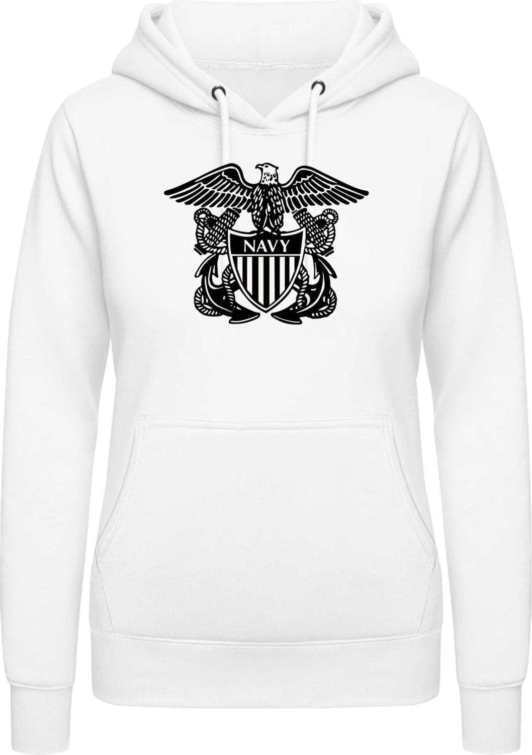 US Navy - Arctic white AWDis ladies hoodie - Front