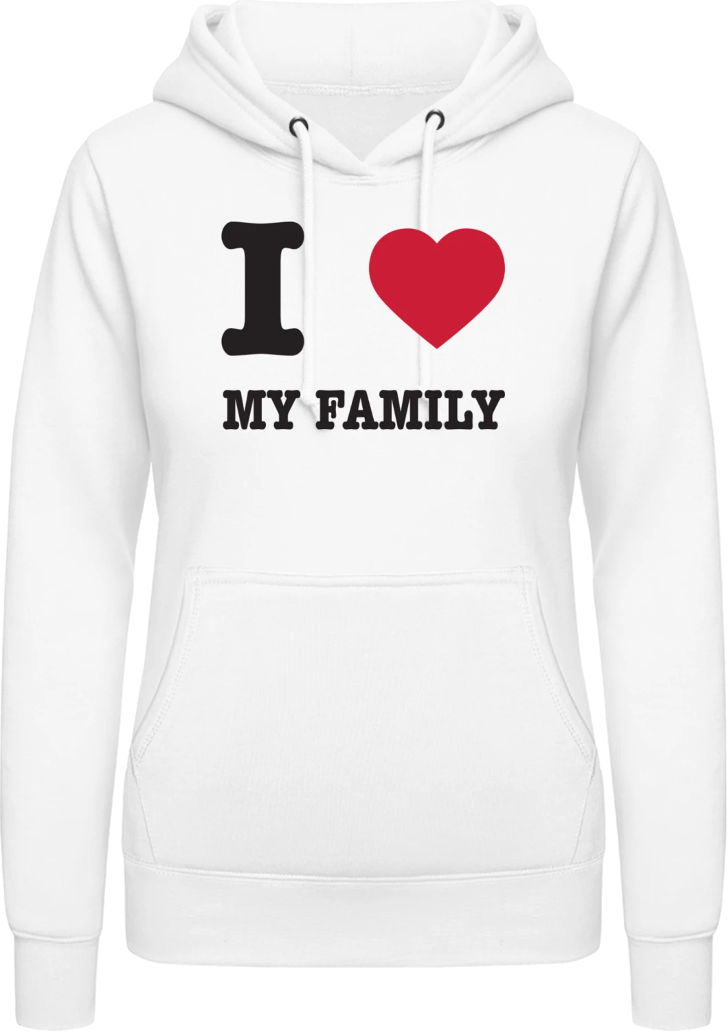 I Love My Family - Arctic white AWDis ladies hoodie - Front