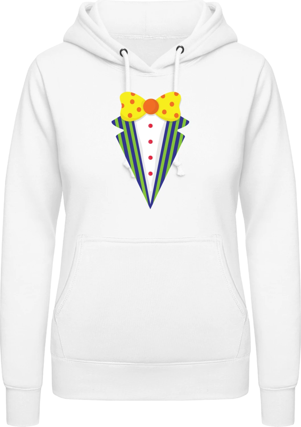 Clown Costume - Arctic white AWDis ladies hoodie - Front