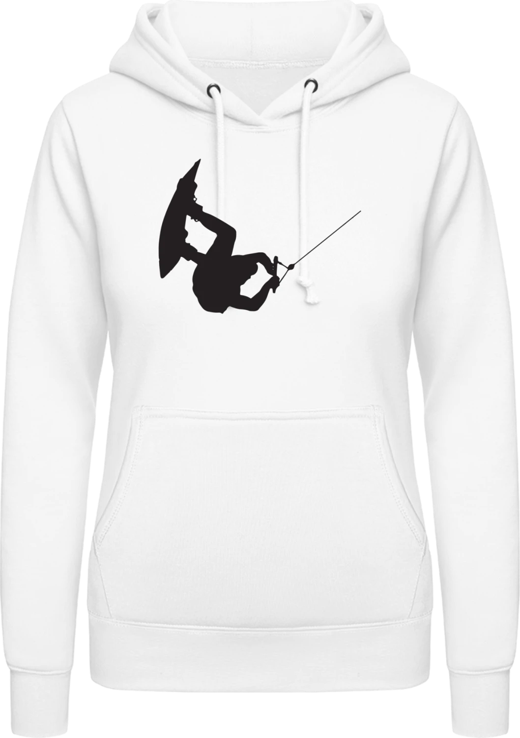 Wakeboarding - Arctic white AWDis ladies hoodie - Front