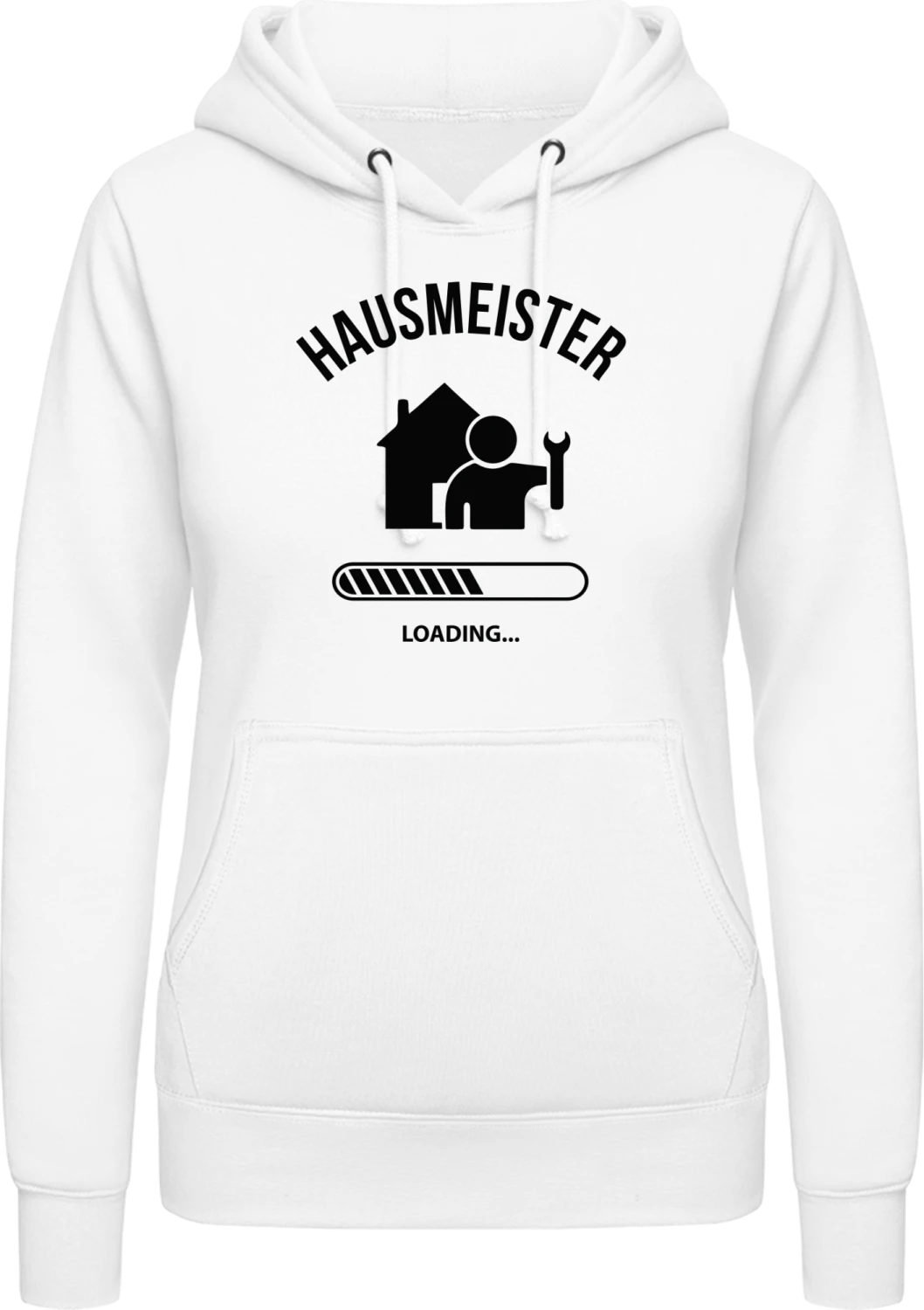 Hausmeister Loading - Arctic white AWDis ladies hoodie - Front