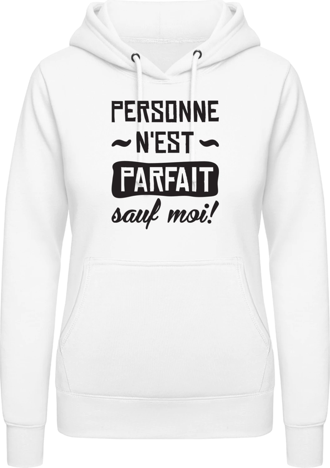 Personne n'est parfait - Arctic white AWDis ladies hoodie - Front