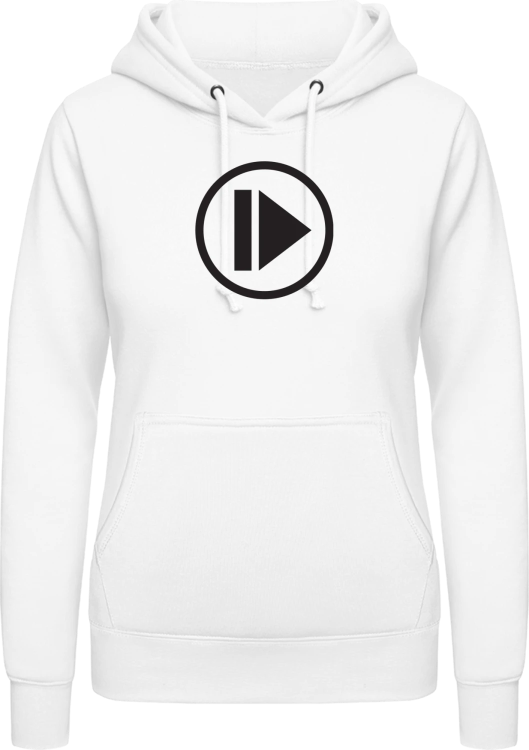 Play Symbol - Arctic white AWDis ladies hoodie - Front