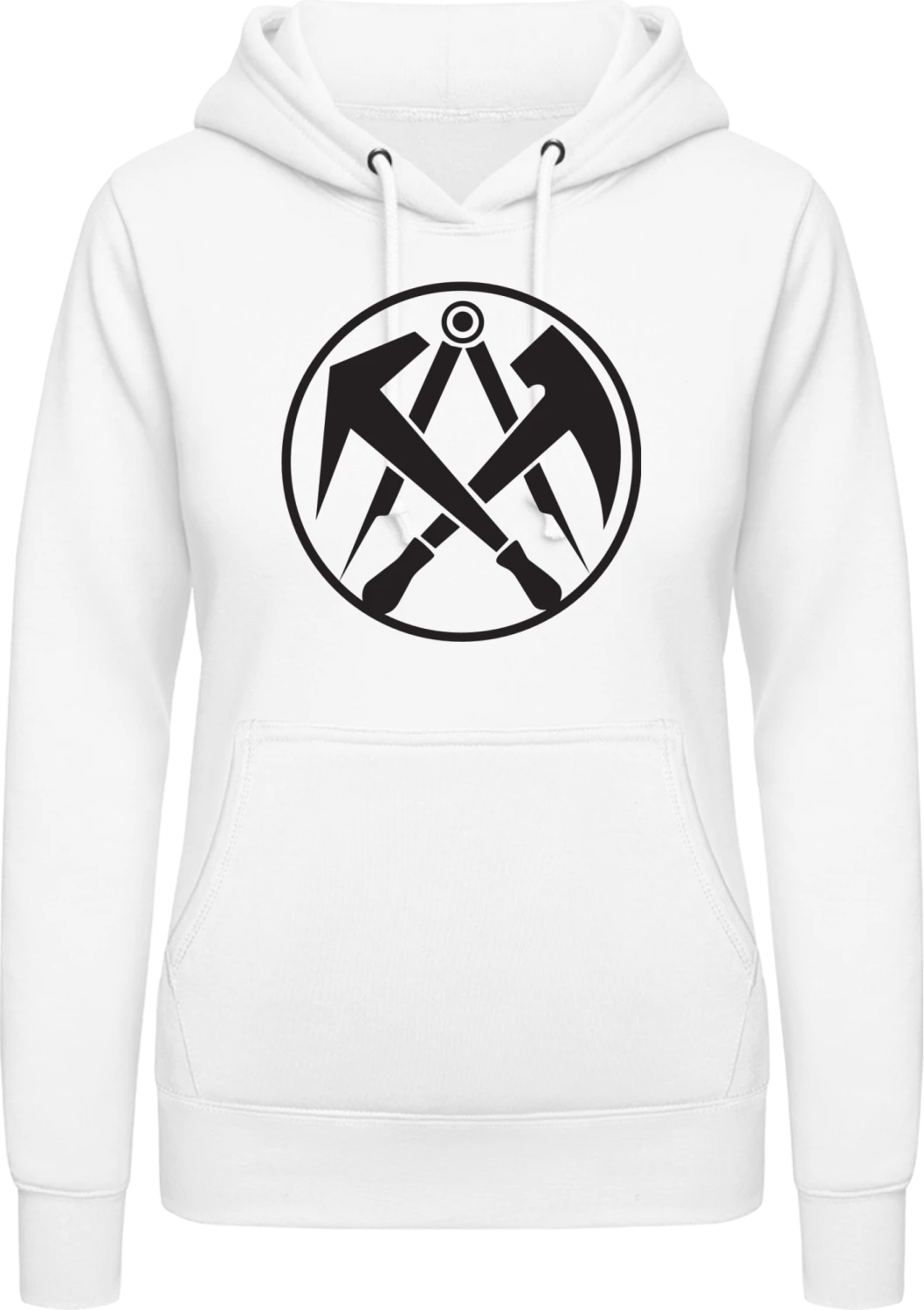 Dachdecken Logo - Arctic white AWDis ladies hoodie - Front