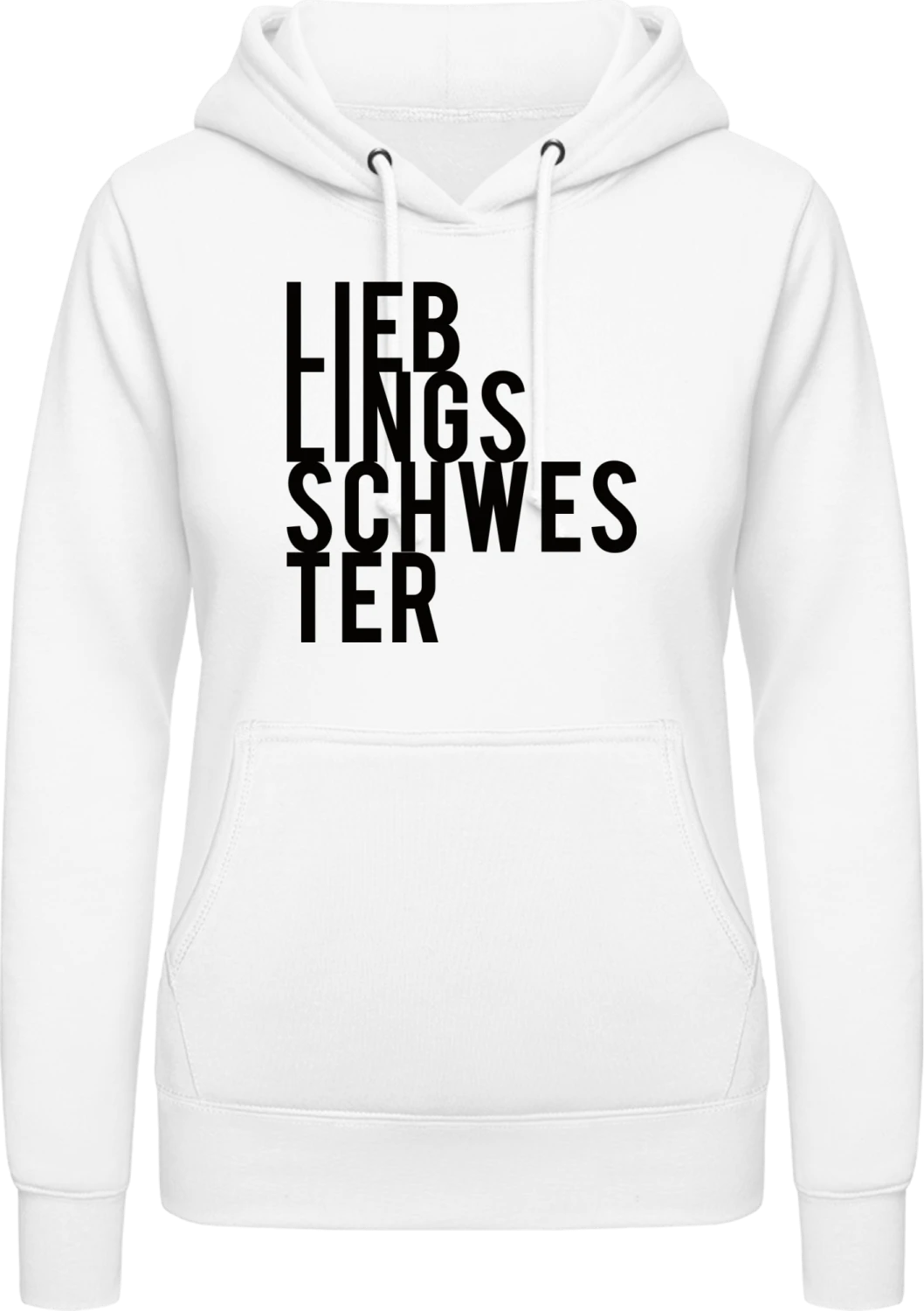 Lieblingsschwester - Arctic white AWDis ladies hoodie - Front