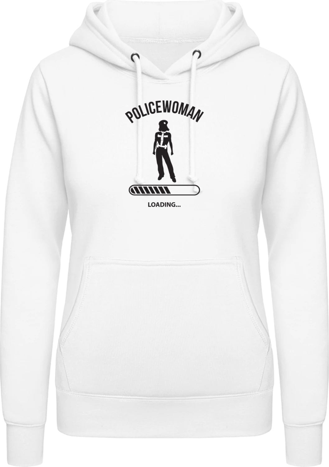 Policewoman Loading - Arctic white AWDis ladies hoodie - Front