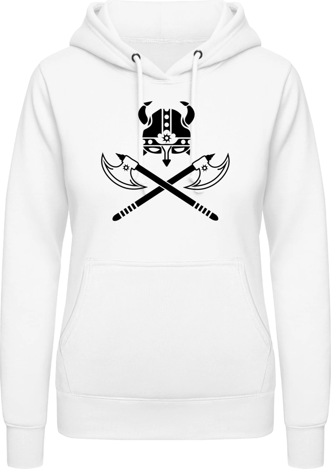 Wikingerhelm und Axt - Arctic white AWDis ladies hoodie - Front