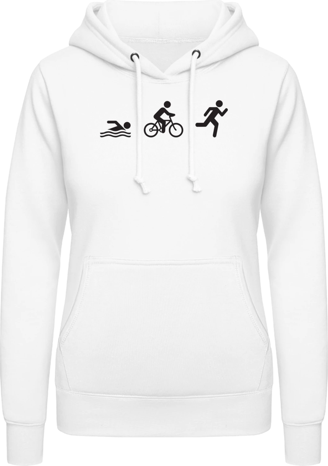 Triathlon - Arctic white AWDis ladies hoodie - Front