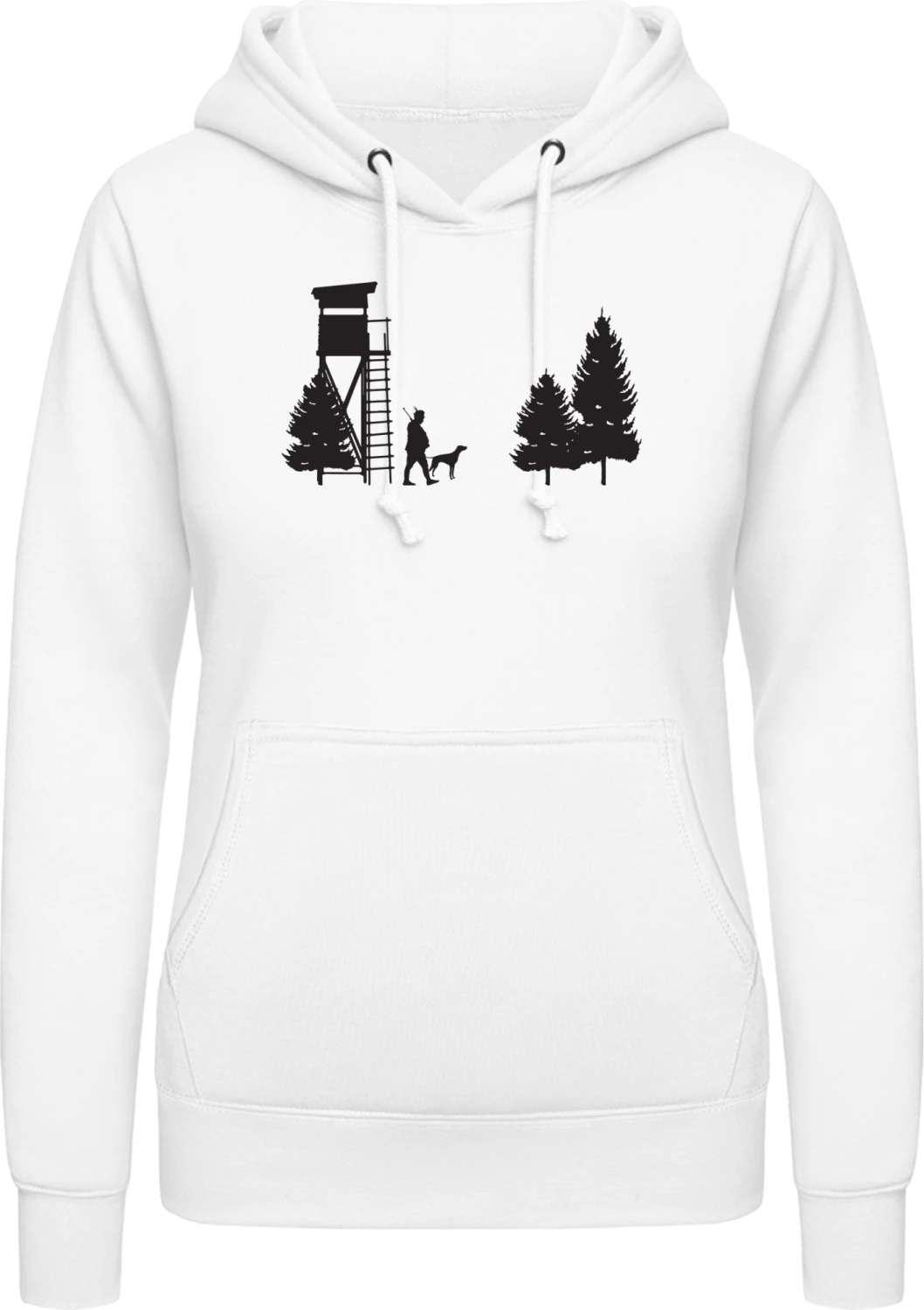 Ranger In The Forest - Arctic white AWDis ladies hoodie - Front