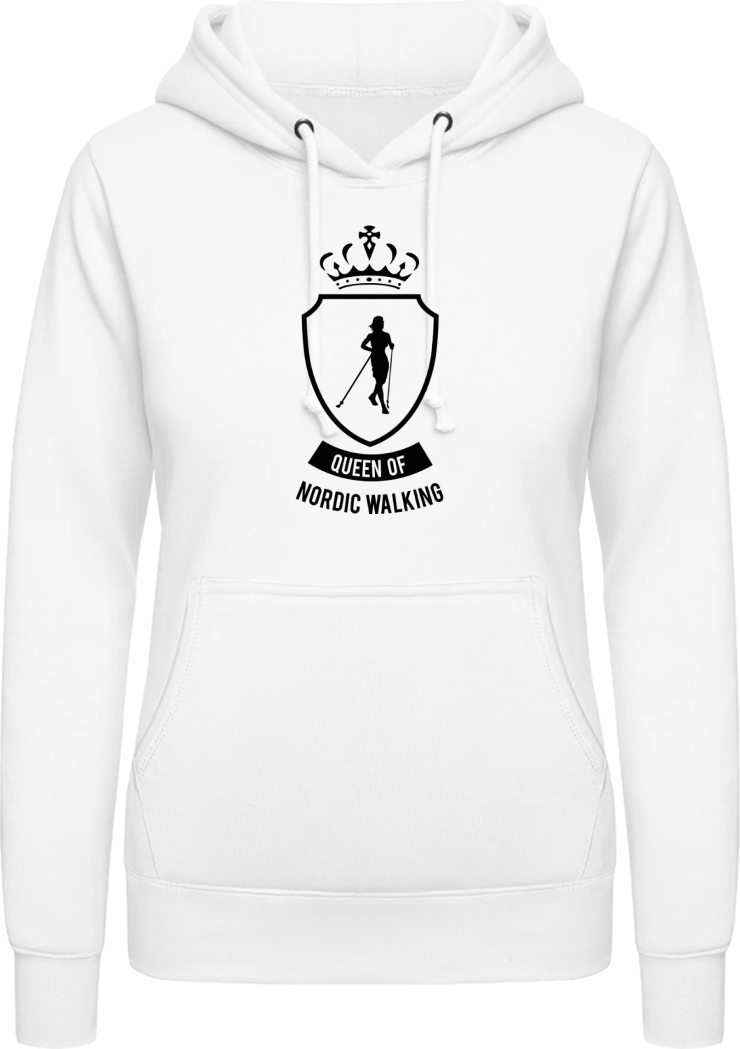 Queen Of Nordic Walking - Arctic white AWDis ladies hoodie - Front