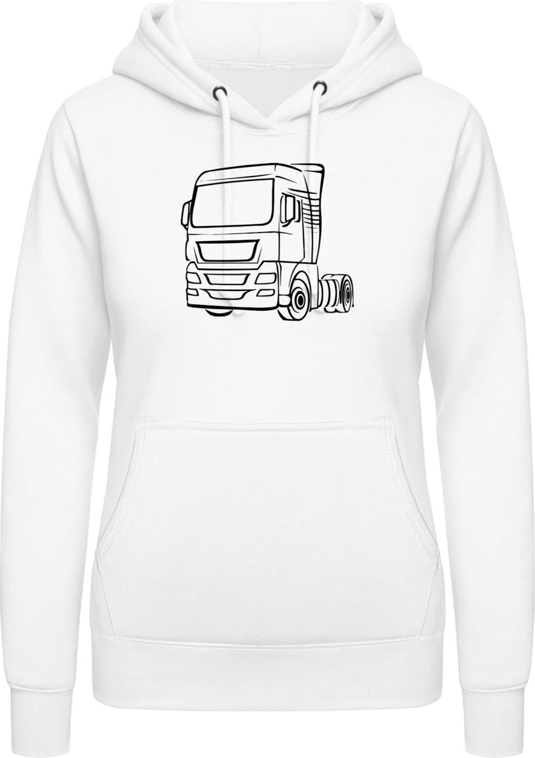 Truck Outline - Arctic white AWDis ladies hoodie - Front