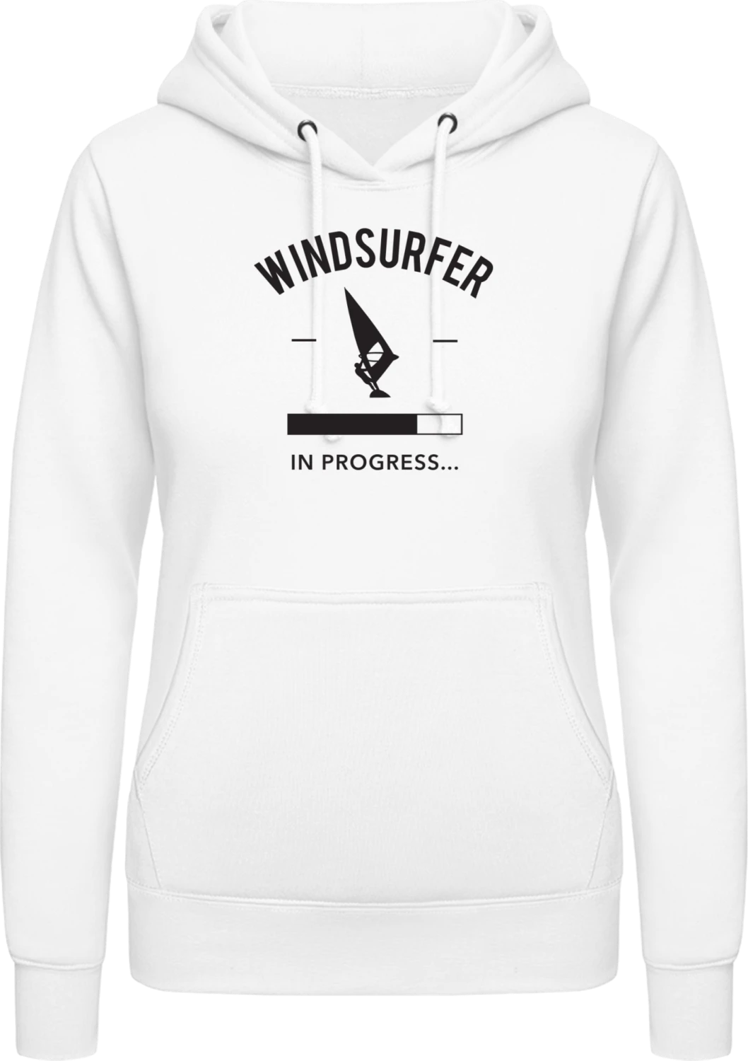 Windsurfer in Progress - Arctic white AWDis ladies hoodie - Front