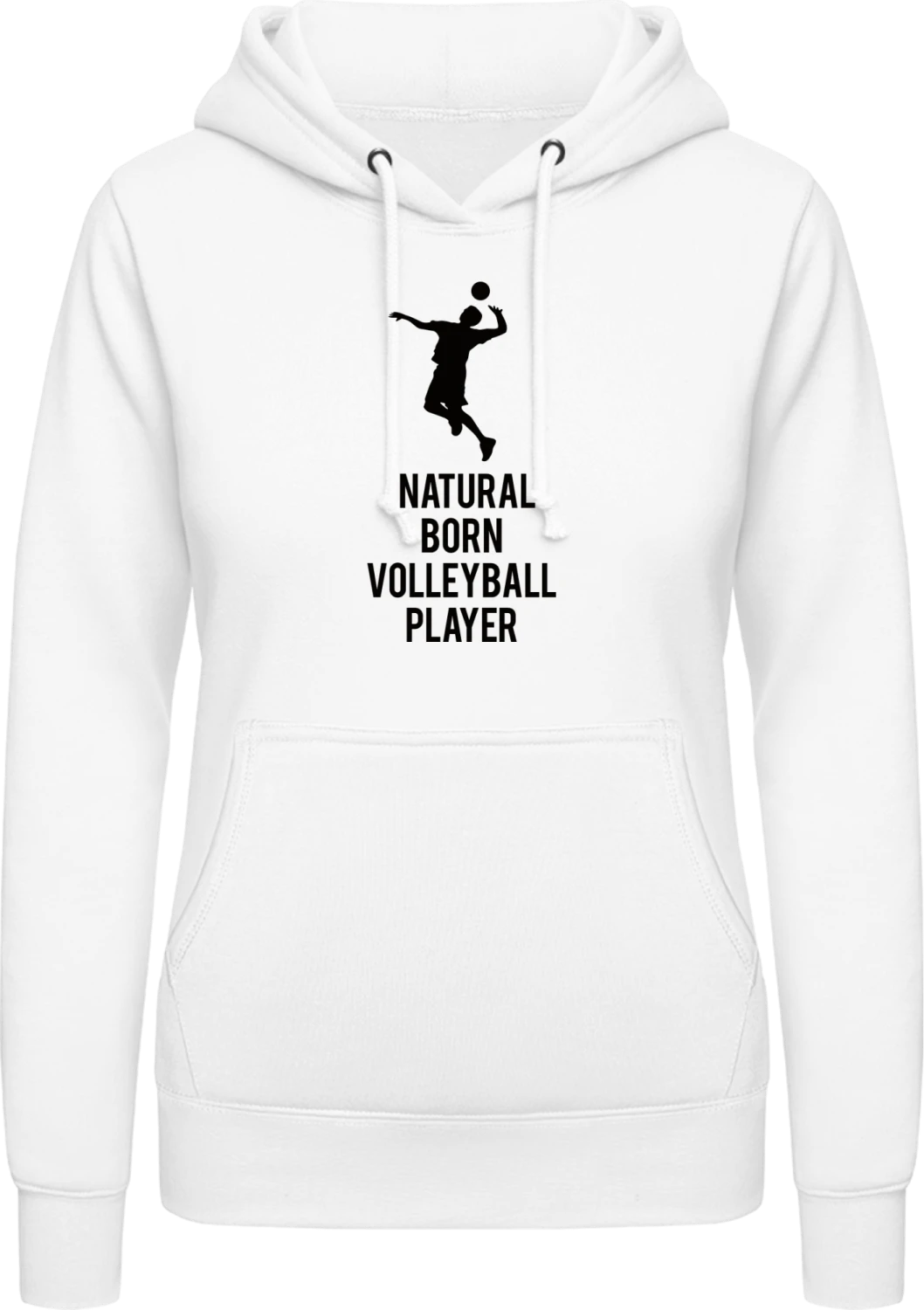 Natural Born Volleyball Player - Arctic white AWDis ladies hoodie - Front