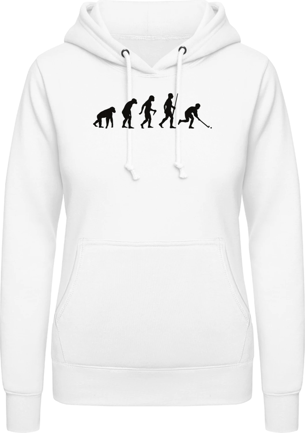 Field Hockey Evolution - Arctic white AWDis ladies hoodie - Front