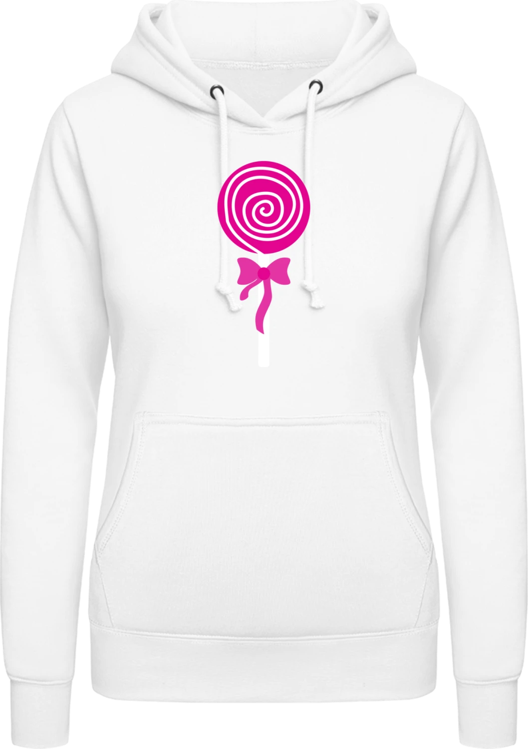 Lollipop Candy - Arctic white AWDis ladies hoodie - Front