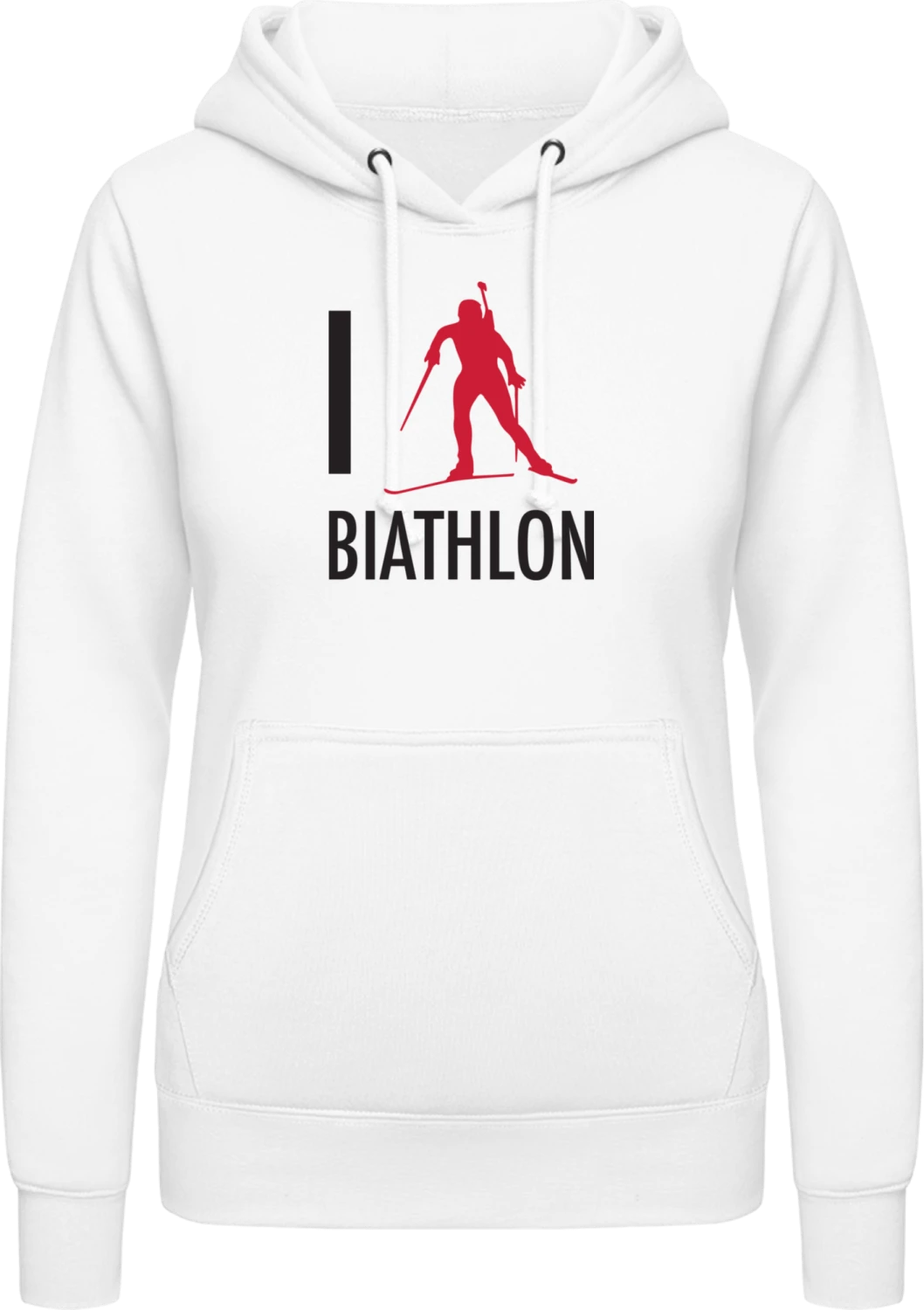 I Love Biathlon - Arctic white AWDis ladies hoodie - Front