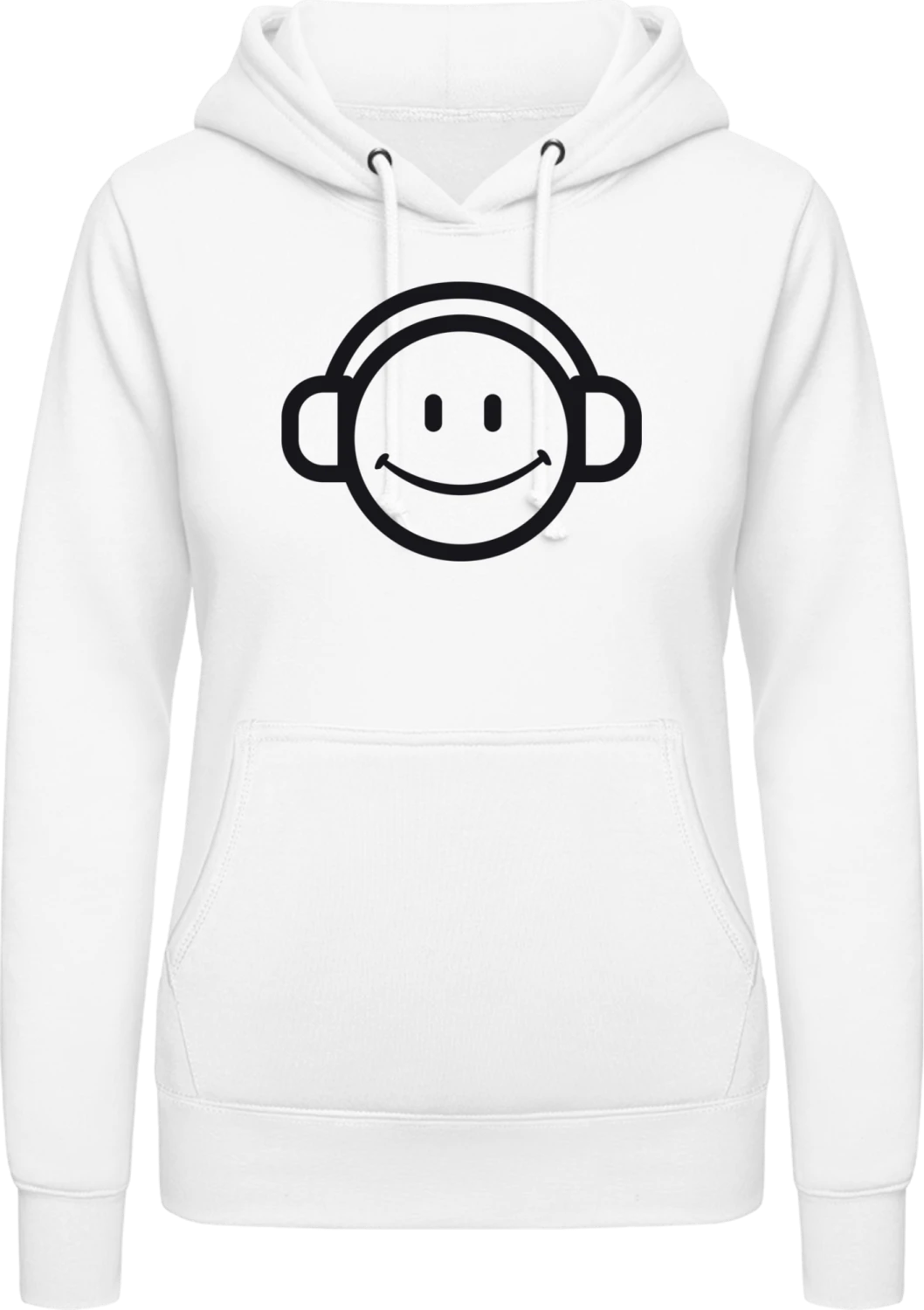 DJ Smily - Arctic white AWDis ladies hoodie - Front