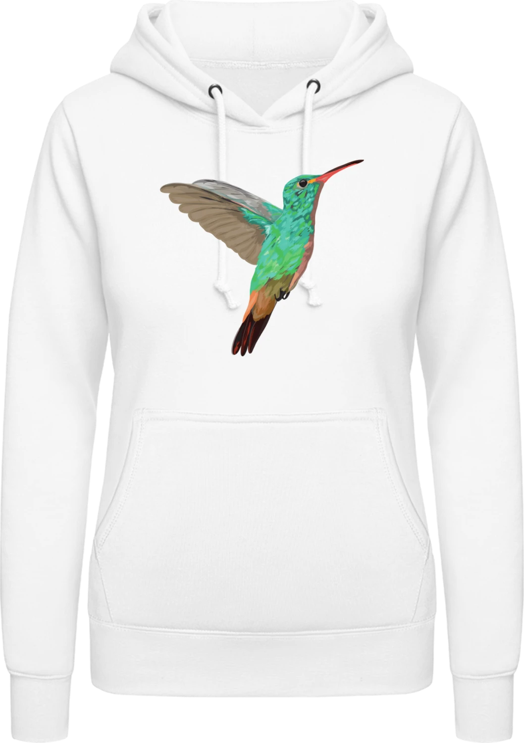 Colibri Illustration - Arctic white AWDis ladies hoodie - Front