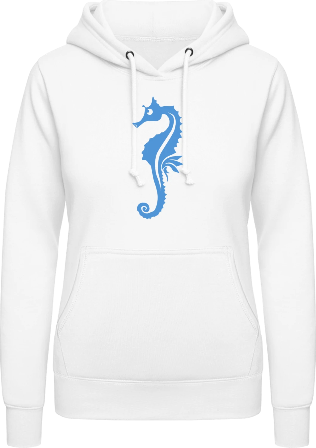 Seahorse - Arctic white AWDis ladies hoodie - Front