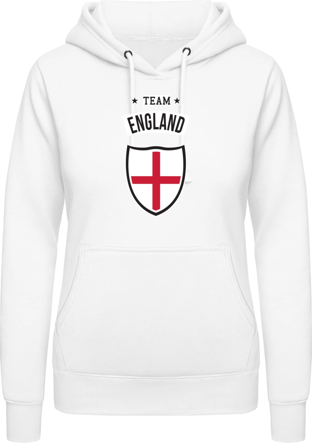 Team England - Arctic white AWDis ladies hoodie - Front