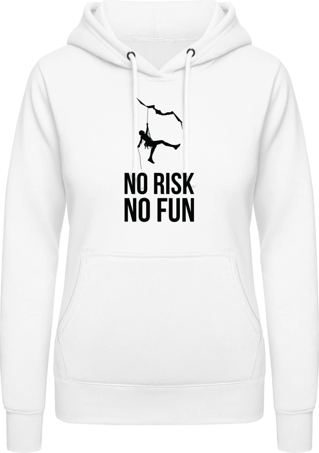 No Risk No Fun - Arctic white AWDis ladies hoodie - Front