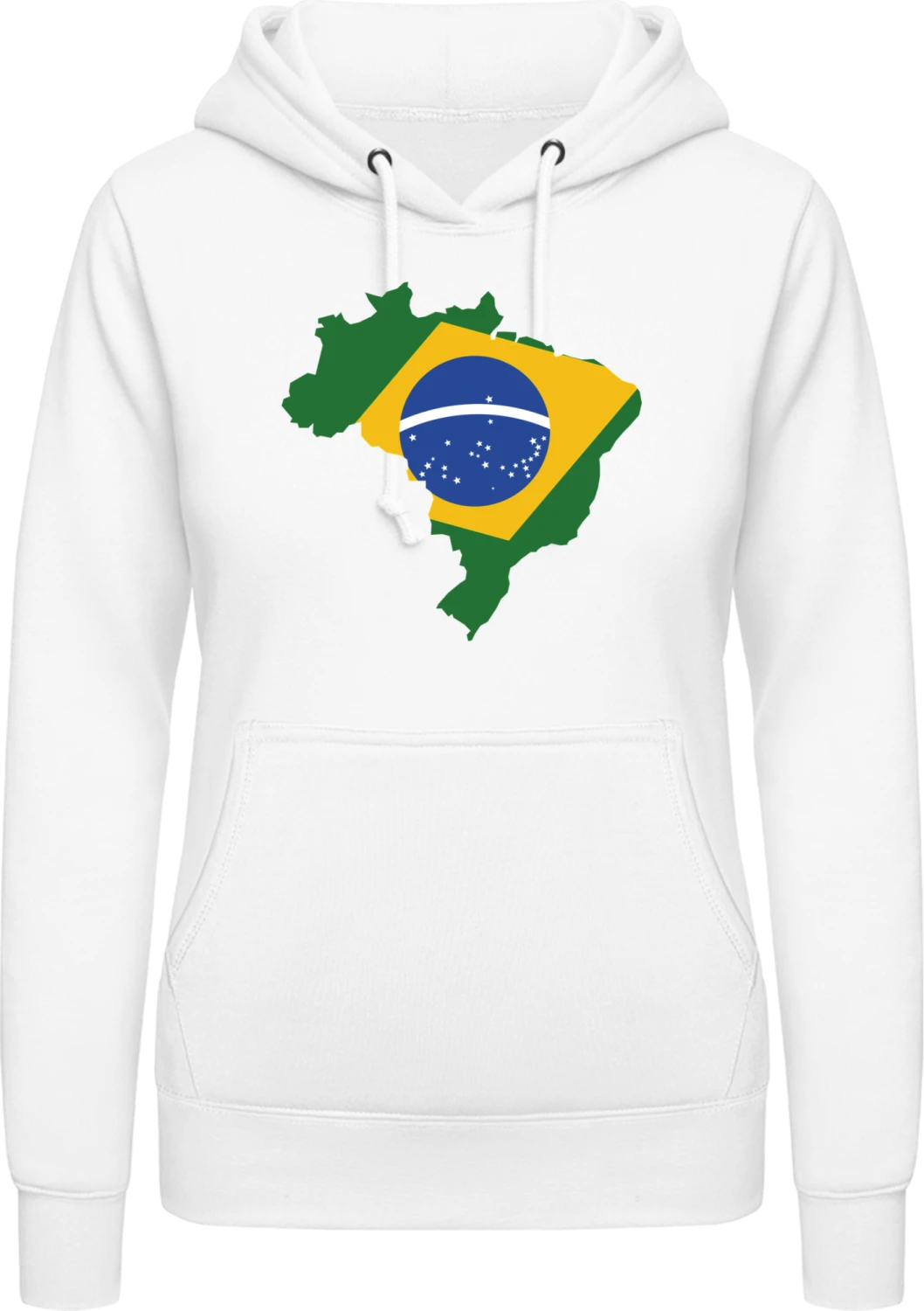 Brasilien Landkarte - Arctic white AWDis ladies hoodie - Front