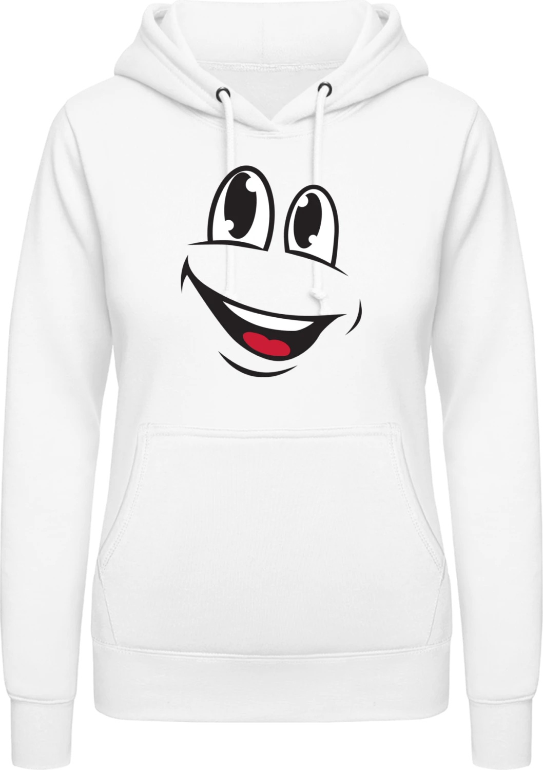 Happy Comic Character - Arctic white AWDis ladies hoodie - Front