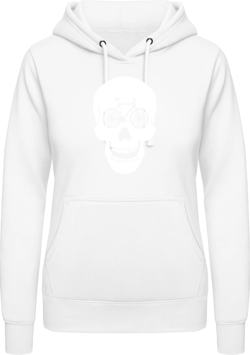 Bike Skull - Arctic white AWDis ladies hoodie - Front