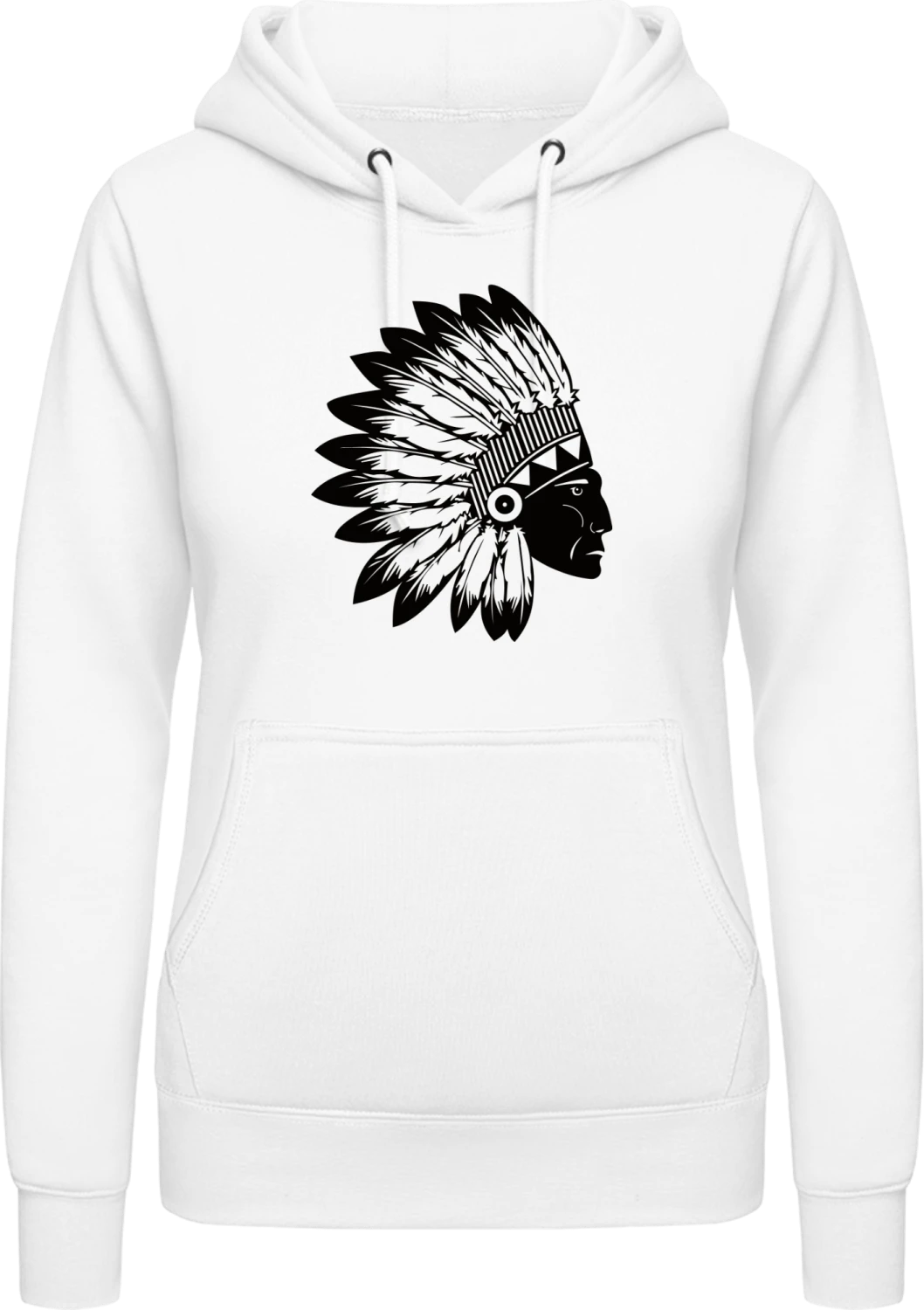 Indian - Arctic white AWDis ladies hoodie - Front