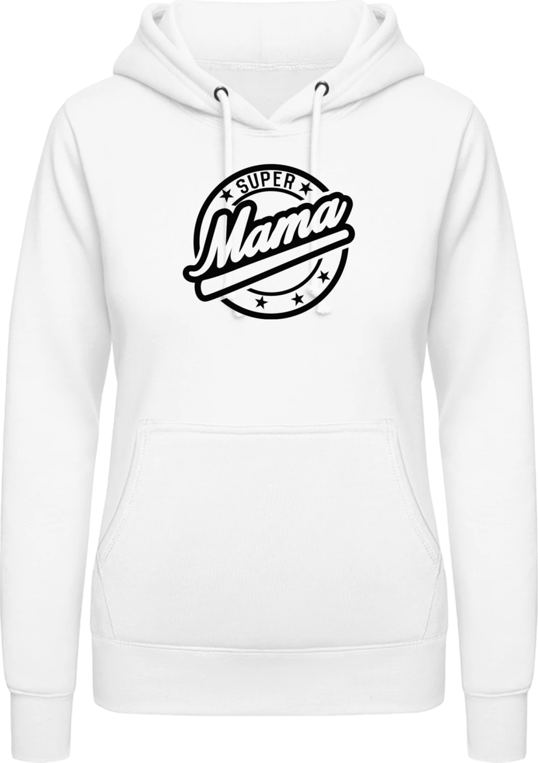 Super Star Mama - Arctic white AWDis ladies hoodie - Front