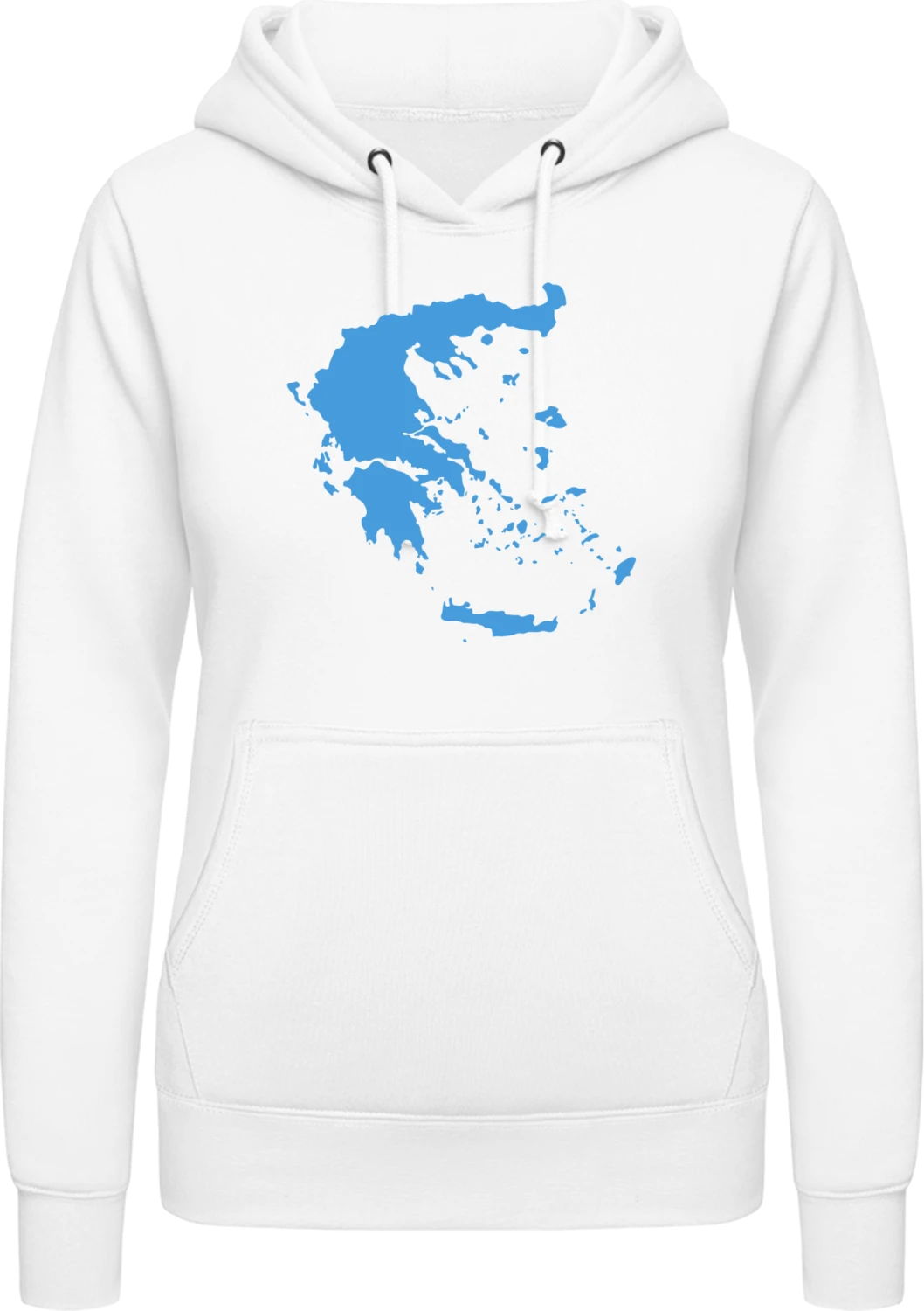 Greece Country - Arctic white AWDis ladies hoodie - Front