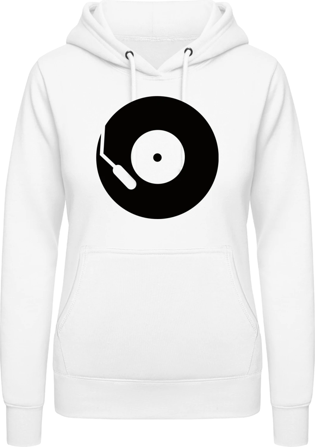 Vinyl Music - Arctic white AWDis ladies hoodie - Front