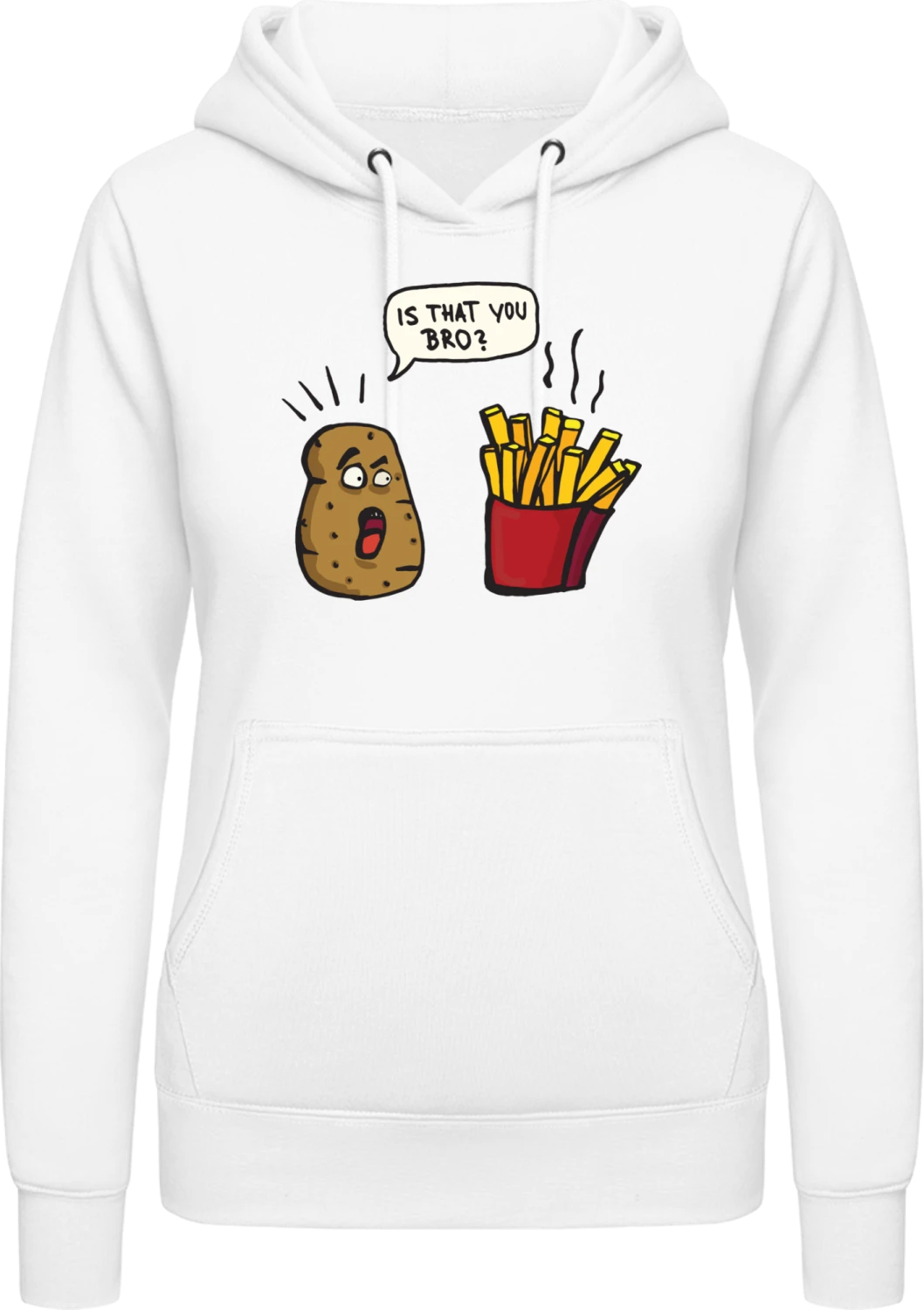 Is That You Bro Potato - Arctic white AWDis ladies hoodie - Front