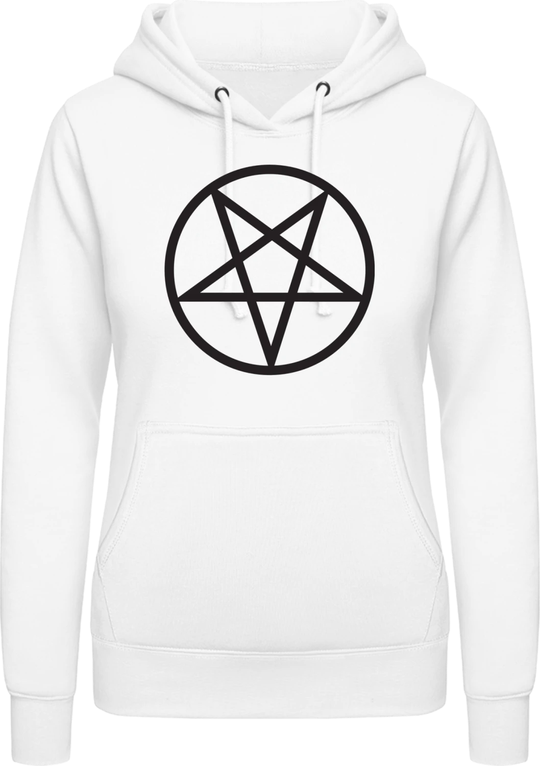 Inverted Pentagram - Arctic white AWDis ladies hoodie - Front