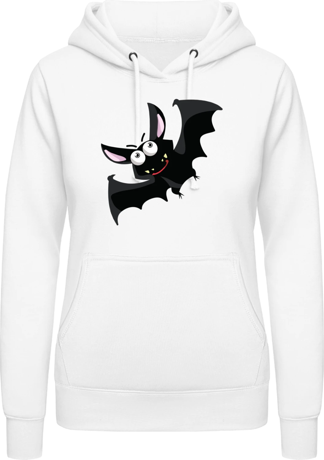 Funny Bat Comic - Arctic white AWDis ladies hoodie - Front