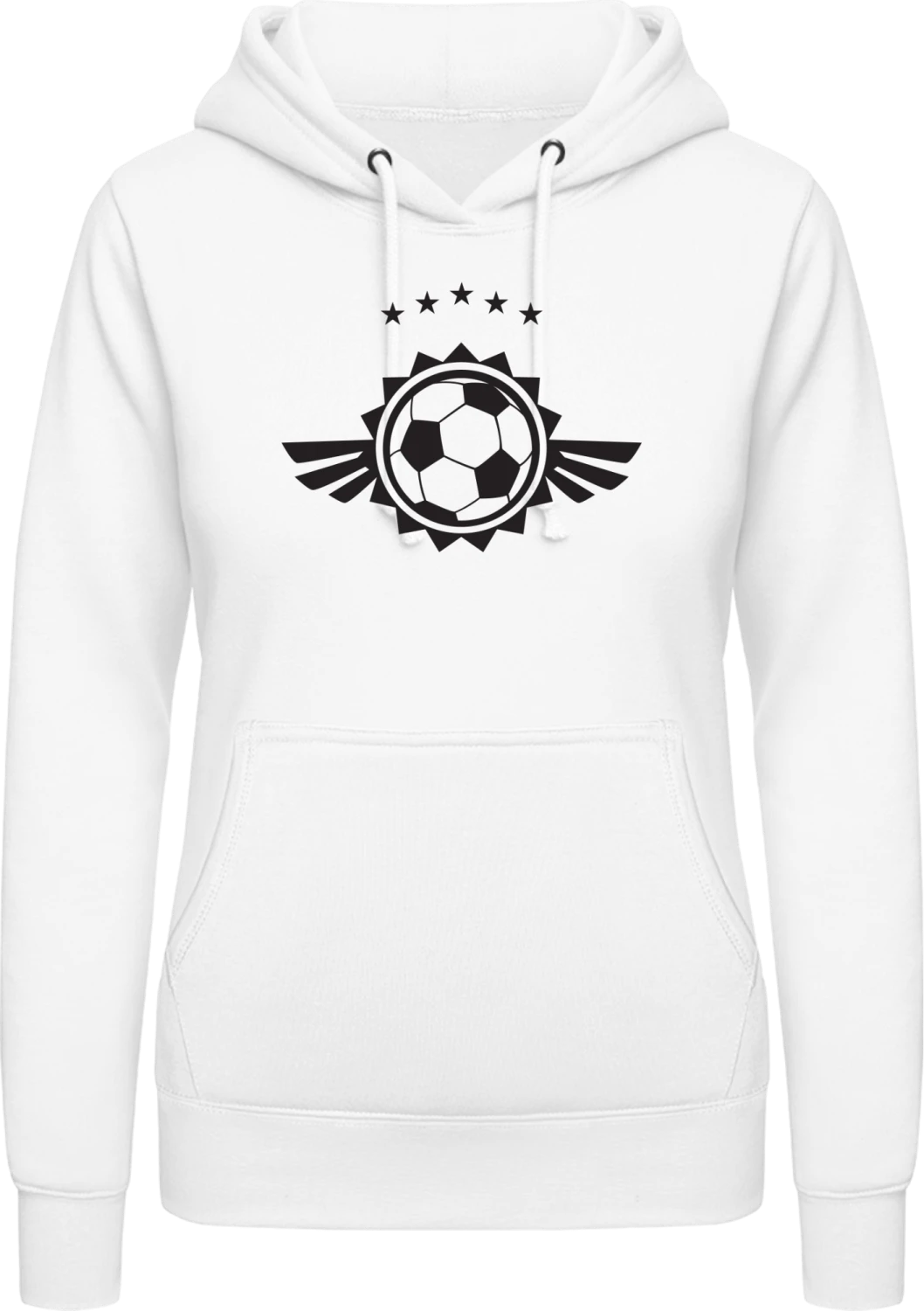 Football Logo Winged - Arctic white AWDis ladies hoodie - Front