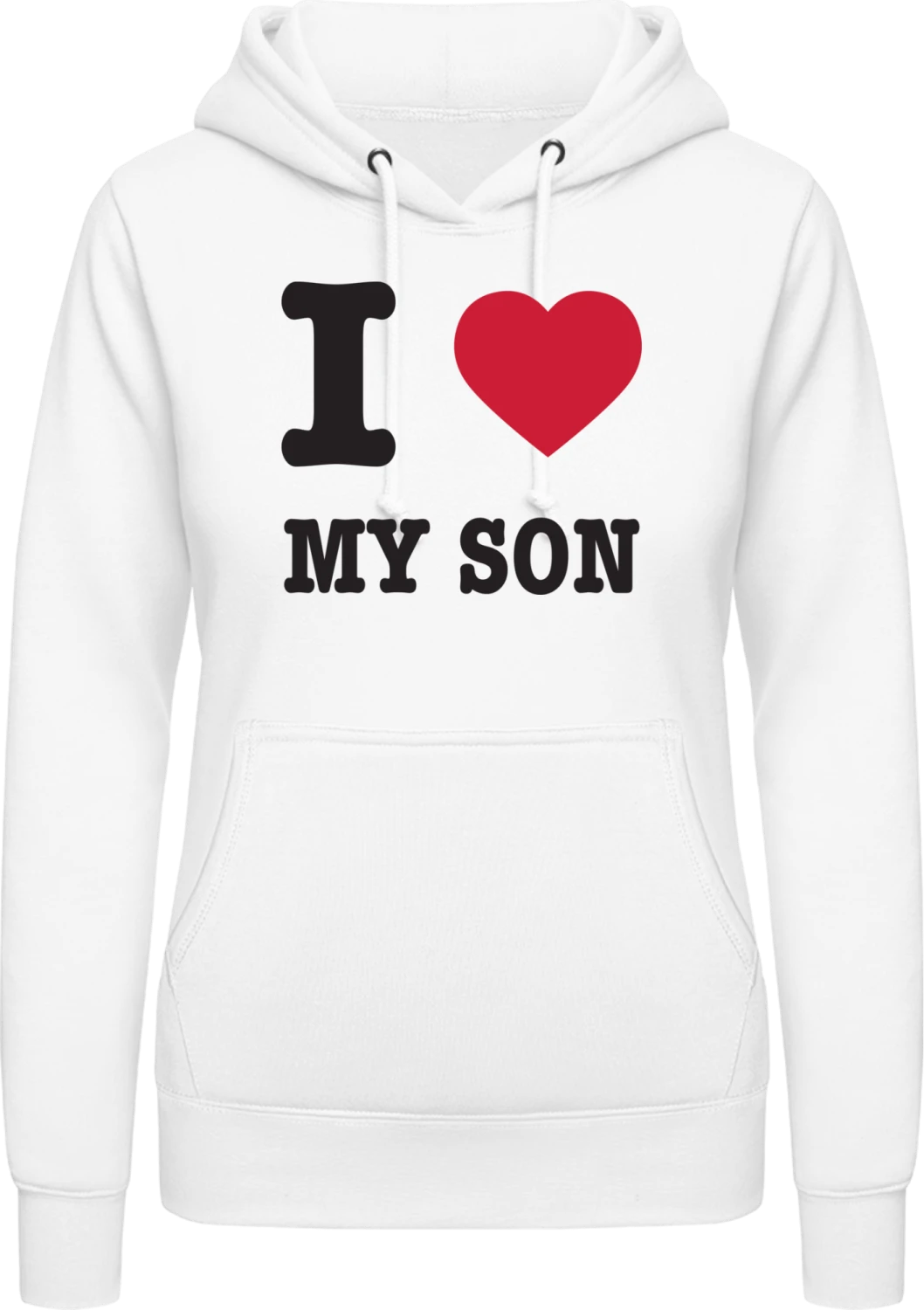 I Love My Son - Arctic white AWDis ladies hoodie - Front